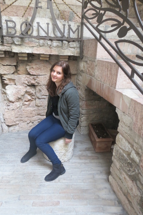 Just casually sitting in the house where Francis was born! Photo Credit: Matteo